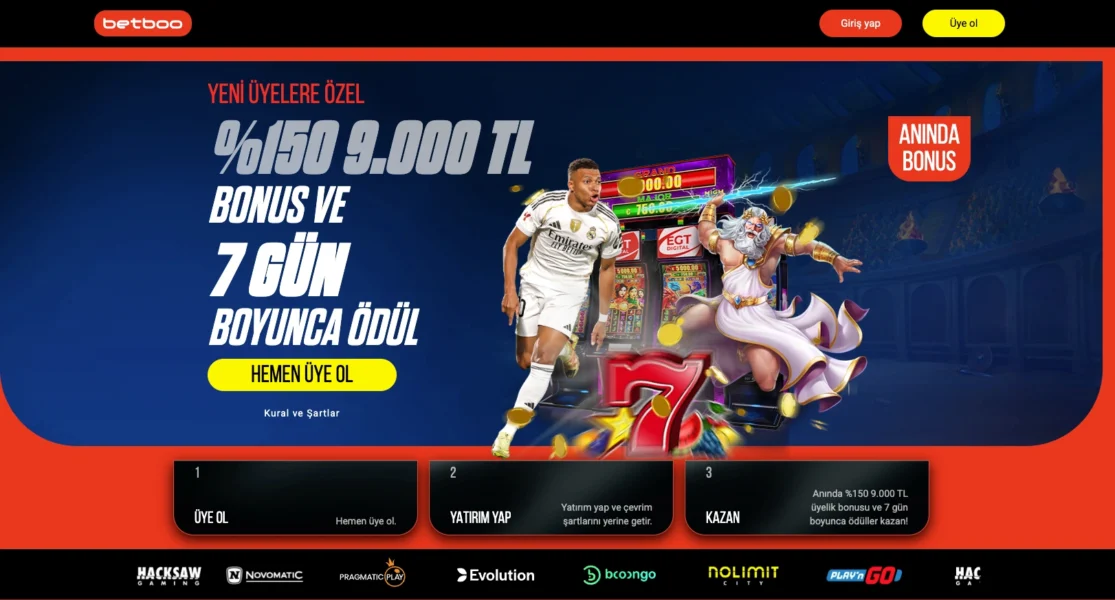Betboo ilk üyelik bonusu