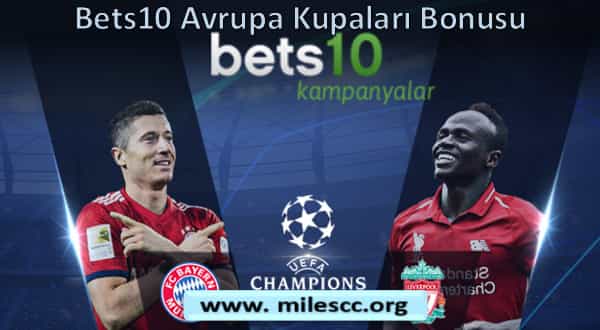 Bets10 Avrupa Kupaları Bonusu