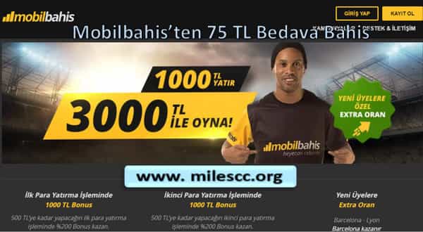 Mobilbahis&rsquo;ten 75 TL Bedava Bahis