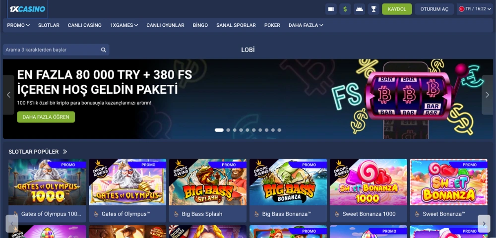 1xCasino ekran görüntüsü